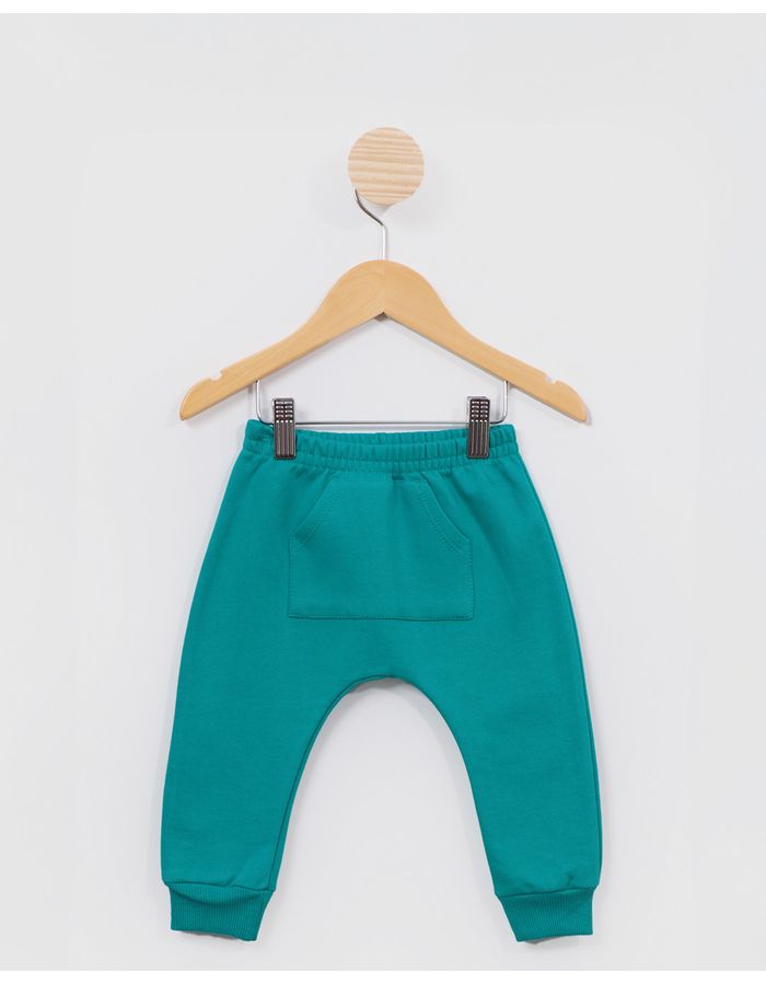 Calca-Moletom-Bebe-Bolso-Canguru-Jogger-Verde-Escuro