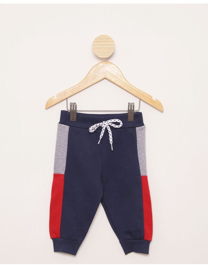 Calca-Bebe-Moletom-Jogger-Recortes-Marinho