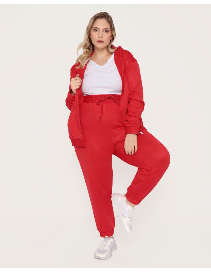 Calca-Moletom-Feminina-Plus-Size-Jogger-Vermelha