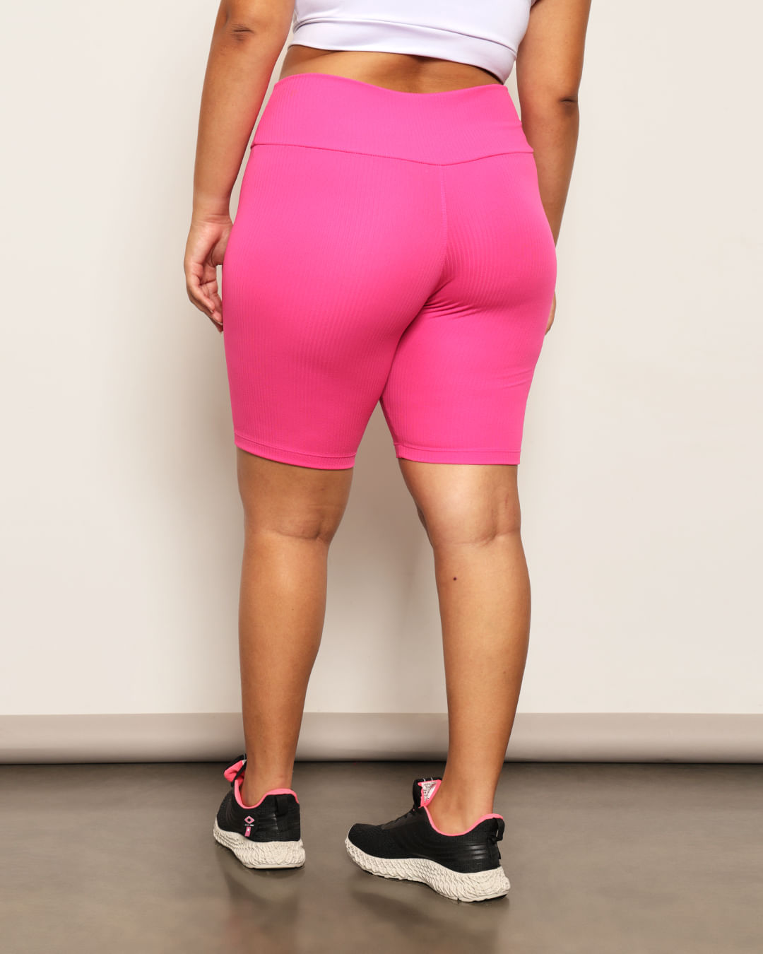 Short Plus Size Feminino Fitness Ciclista Texturizado Verde