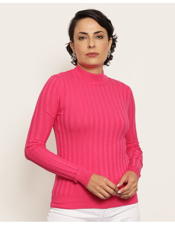 Tricot-8969-Canelado-Gola-Alta-Pink---Rosa-Escuro