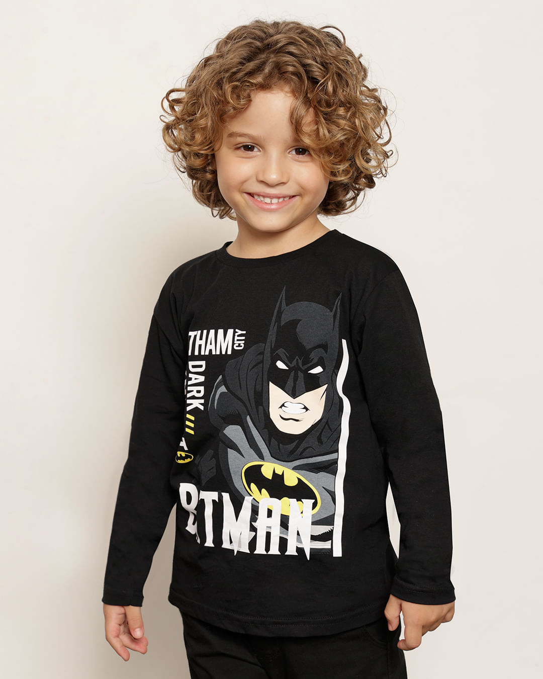 Camiseta-Infantil-Dc-Comics-Batman-Manga-Longa-Preta