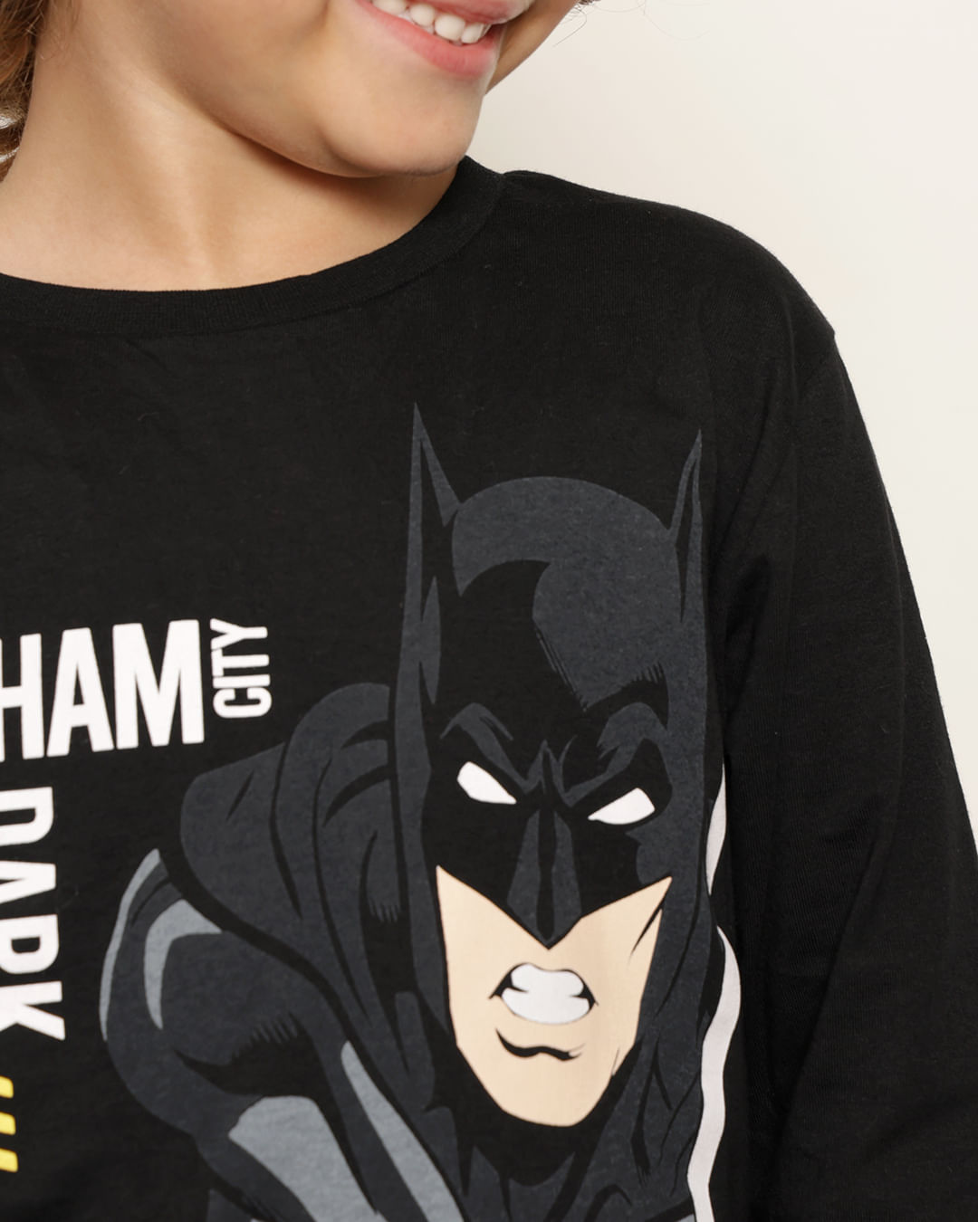 Camiseta-Infantil-Dc-Comics-Batman-Manga-Longa-Preta