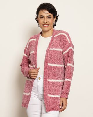 Cardigan-Chenille-260-Listrado---Rosa-Medio