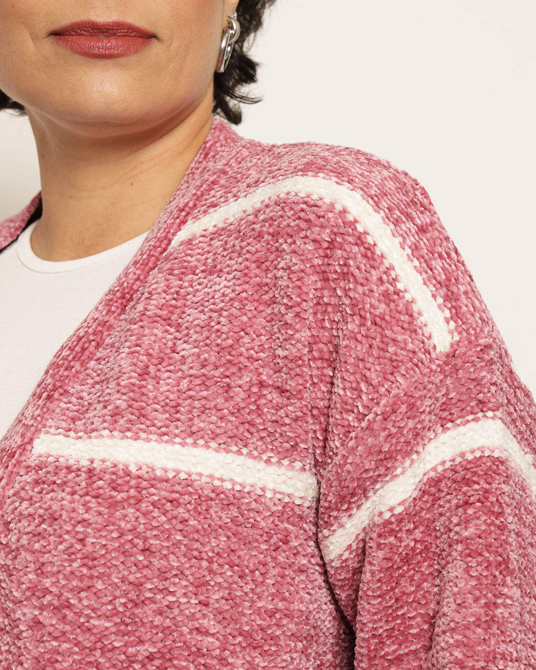 Cardigan-Chenille-260-Listrado---Rosa-Medio