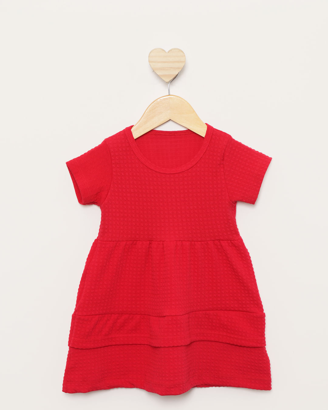 Vestido-Bebe-Curto-Texturizado-Com-Babados-Vermelho