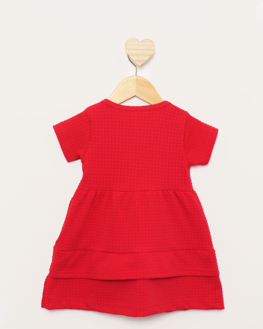 Vestido-Bebe-Curto-Texturizado-Com-Babados-Vermelho