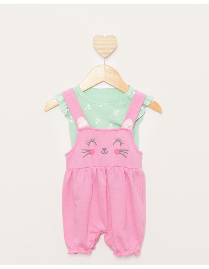 Conjunto-Jardineira-Bebe-Curto-Estampa-Gatinho-Rosa