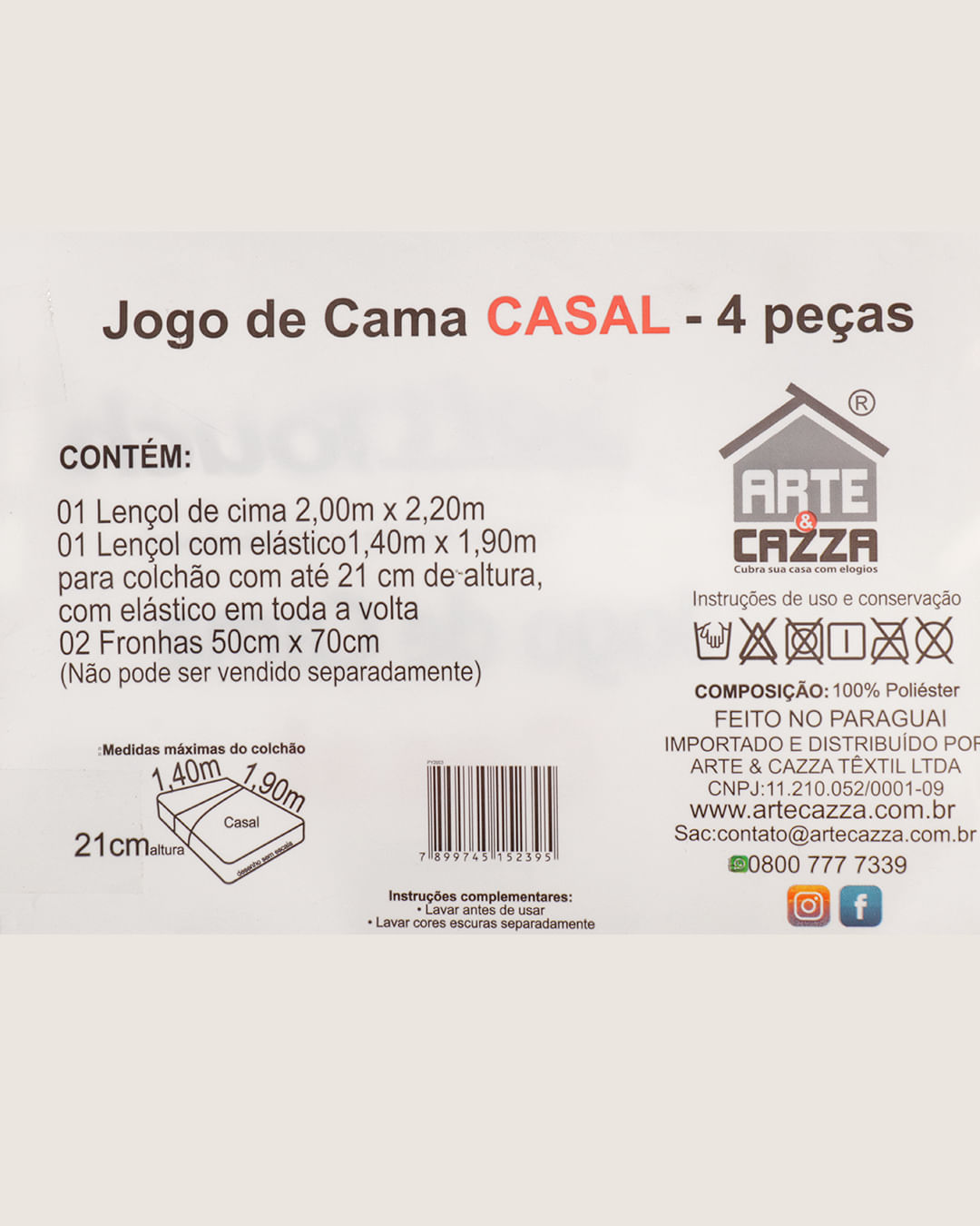 Jogo-de-Cama-Casal-4-pecas-Arte-e-Cazza-Floral-Cinza