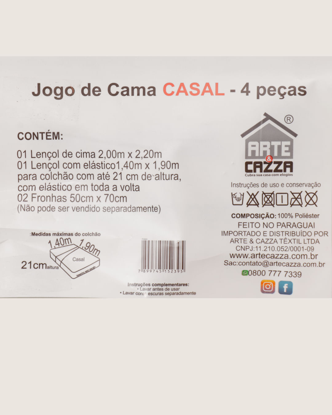 Jogo-de-Cama-Casal-4-Pecas-Percal-Arte---Cazza-Floral-Laranja