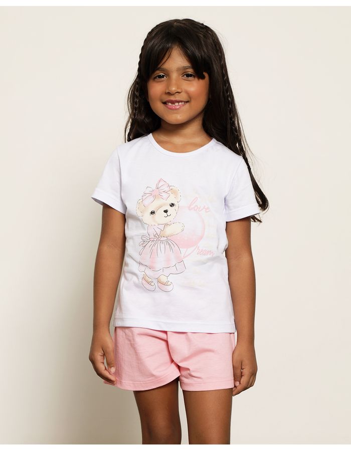 Pijama-Infantil-Curto-Estampa-Ursinha-Rosa