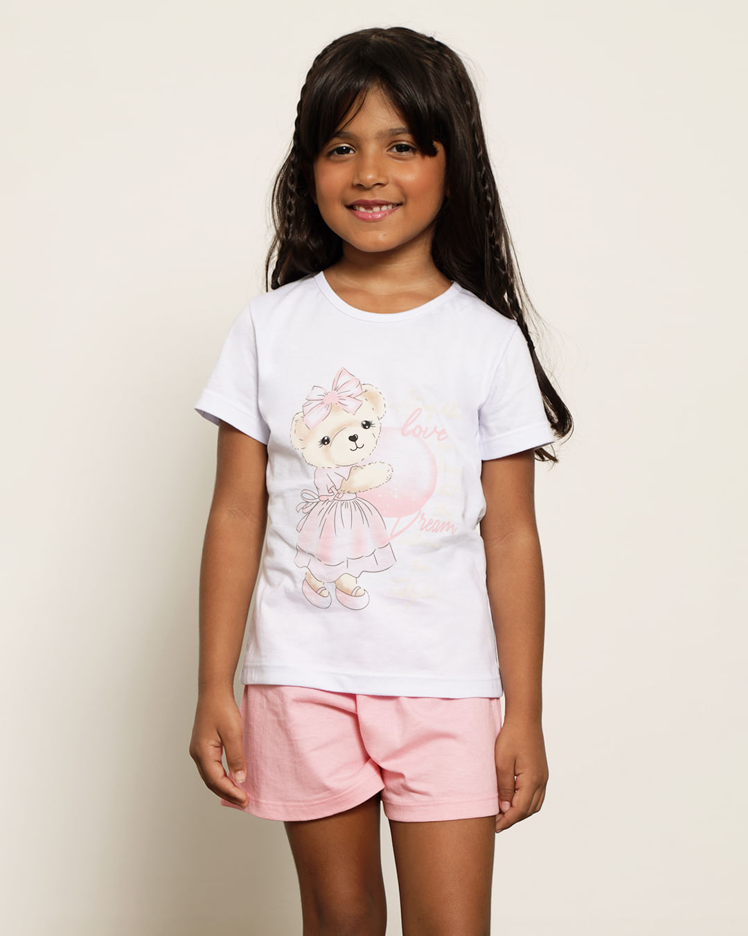 Pijama-Infantil-Curto-Estampa-Ursinha-Rosa