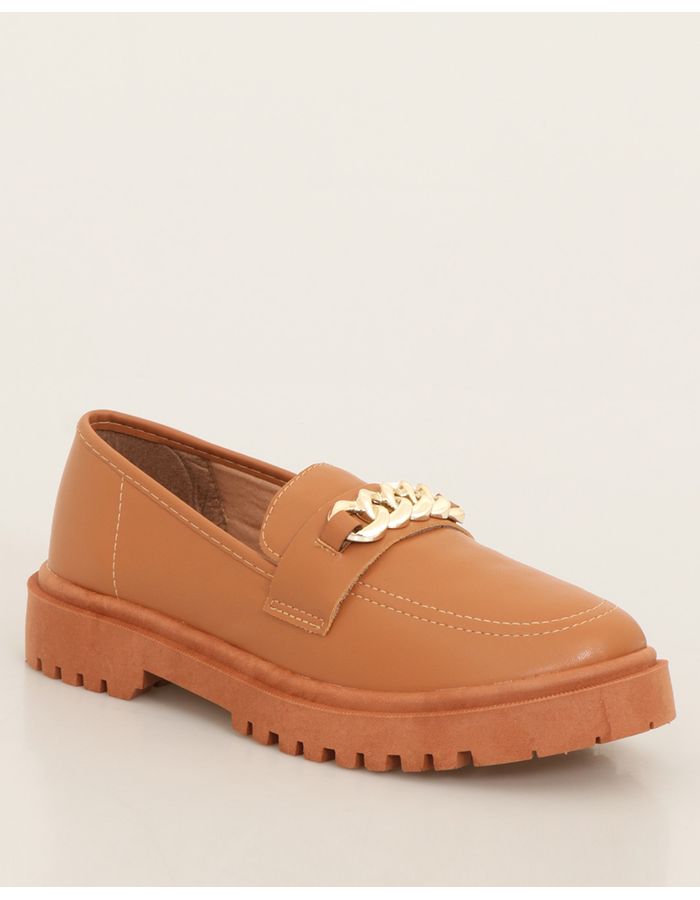 Sapato-Feminino-Mocassim-Loafer-Tratorado-Marrom