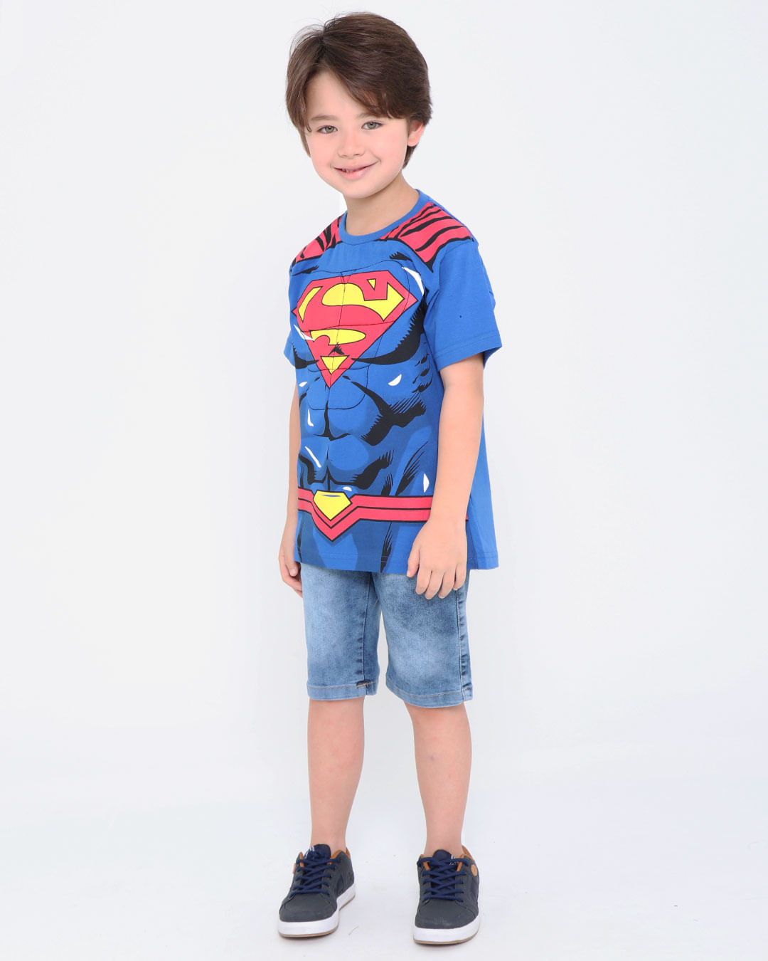 Camiseta-Infantil-Manga-Curta-Musculos-Super-Homem-Liga-Da-Justica-Azul