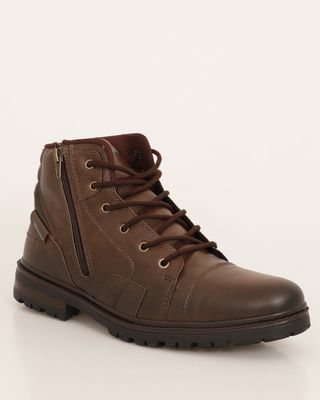 Bota Masculina Casual Wonder Tratorada Com Zíper Marrom