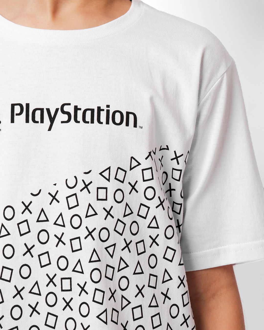 Camiseta-Juvenil-Manga-Curta-Playstation-Branca