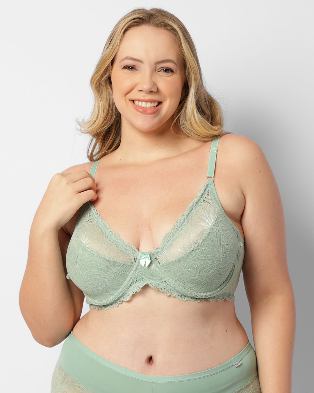 Sutiã Plus Size Feminino Sem Bojo Renda Verde