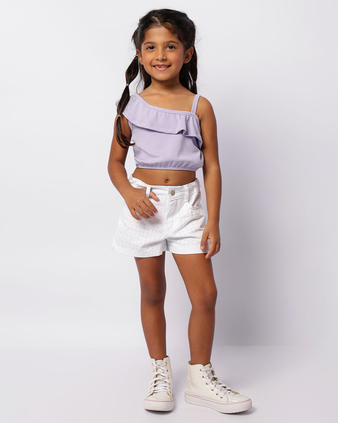 Short-Jeans-Infantil-Curto-Com-Brilho-Branco