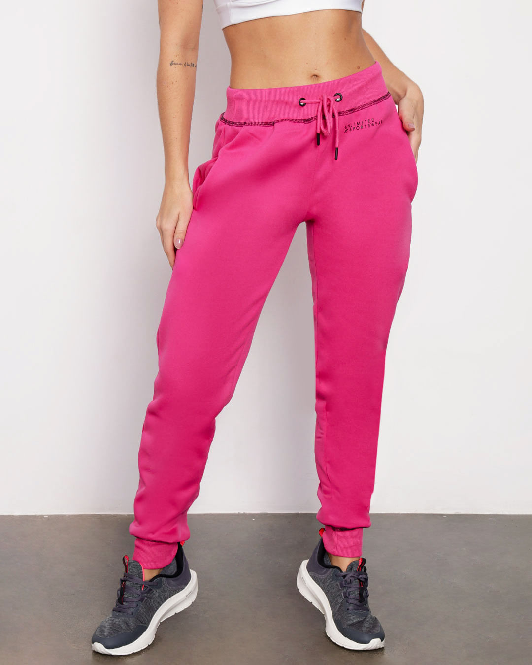 Calca-Moletom-Feminina-Fitness-Fitter-Jogger-Rosa