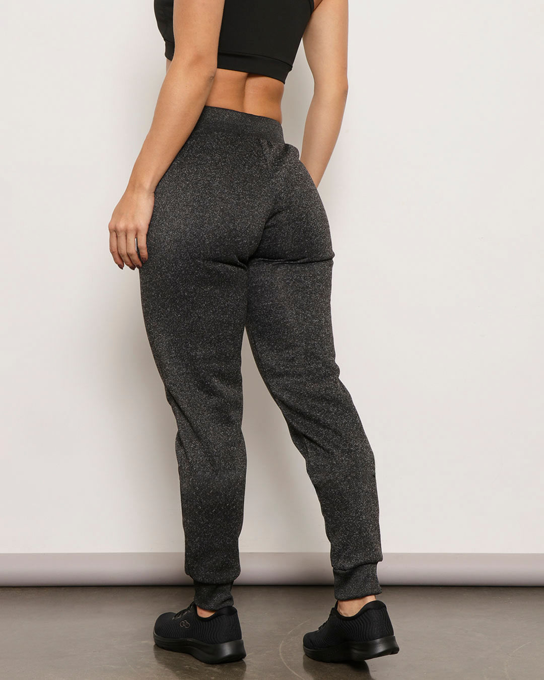 Calca-Moletom-Feminina-Jogger-Fitness-Fitter-Mescla-Preta