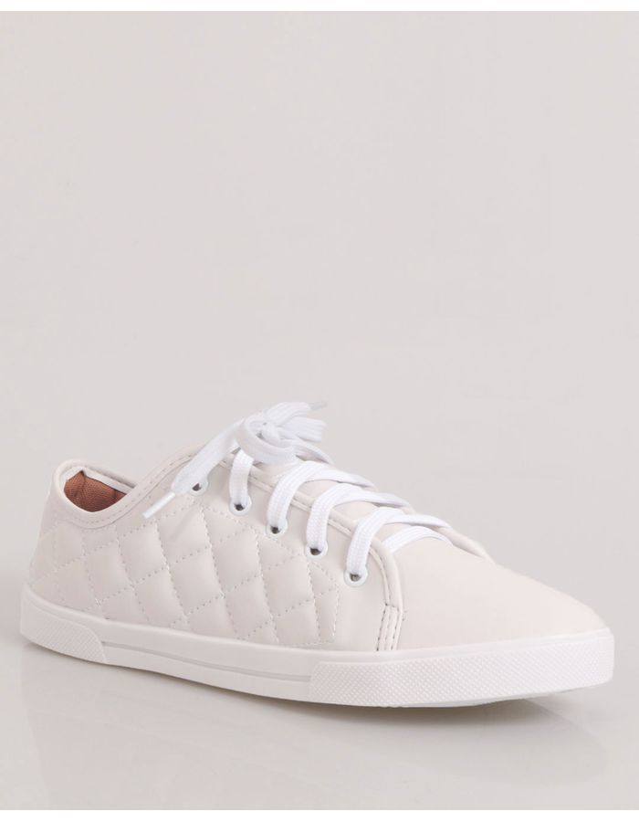 Tenis-Feminino-Casual-Matelasse-Com-Cadarco-Branco