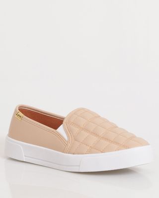 Tenis-Feminino-Slip-On-Matelasse-Bege-Claro