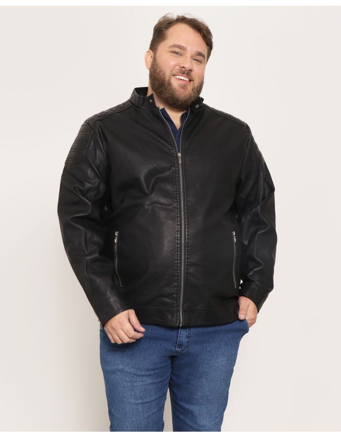 Jaqueta-Plus-Size-Masculina-Sintetica-Preta