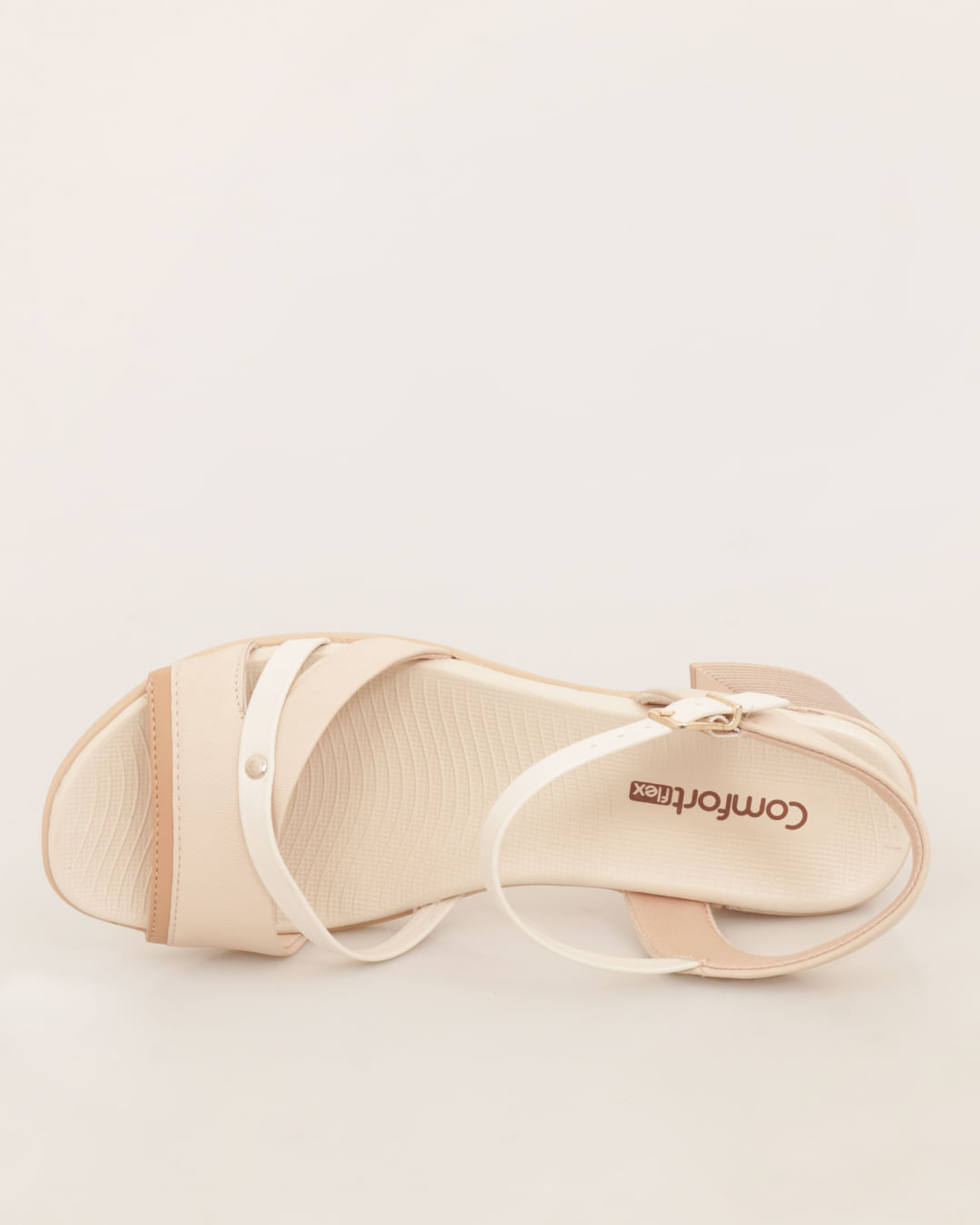 Sandalia-Feminina-Salto-Bloco-Comfortflex-Bege