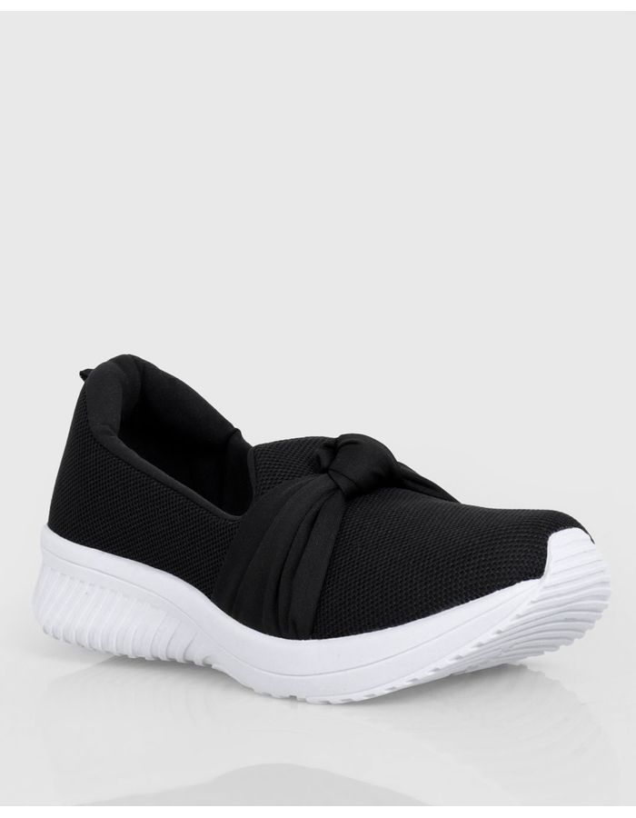 Tenis-Feminino-Esporte-Slip-On-Nozinho-Confort-Fitter-Preto