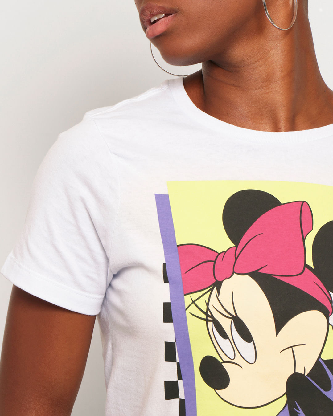 Camiseta-Feminina-Disney-Minnie--Manga-Curta-Branca