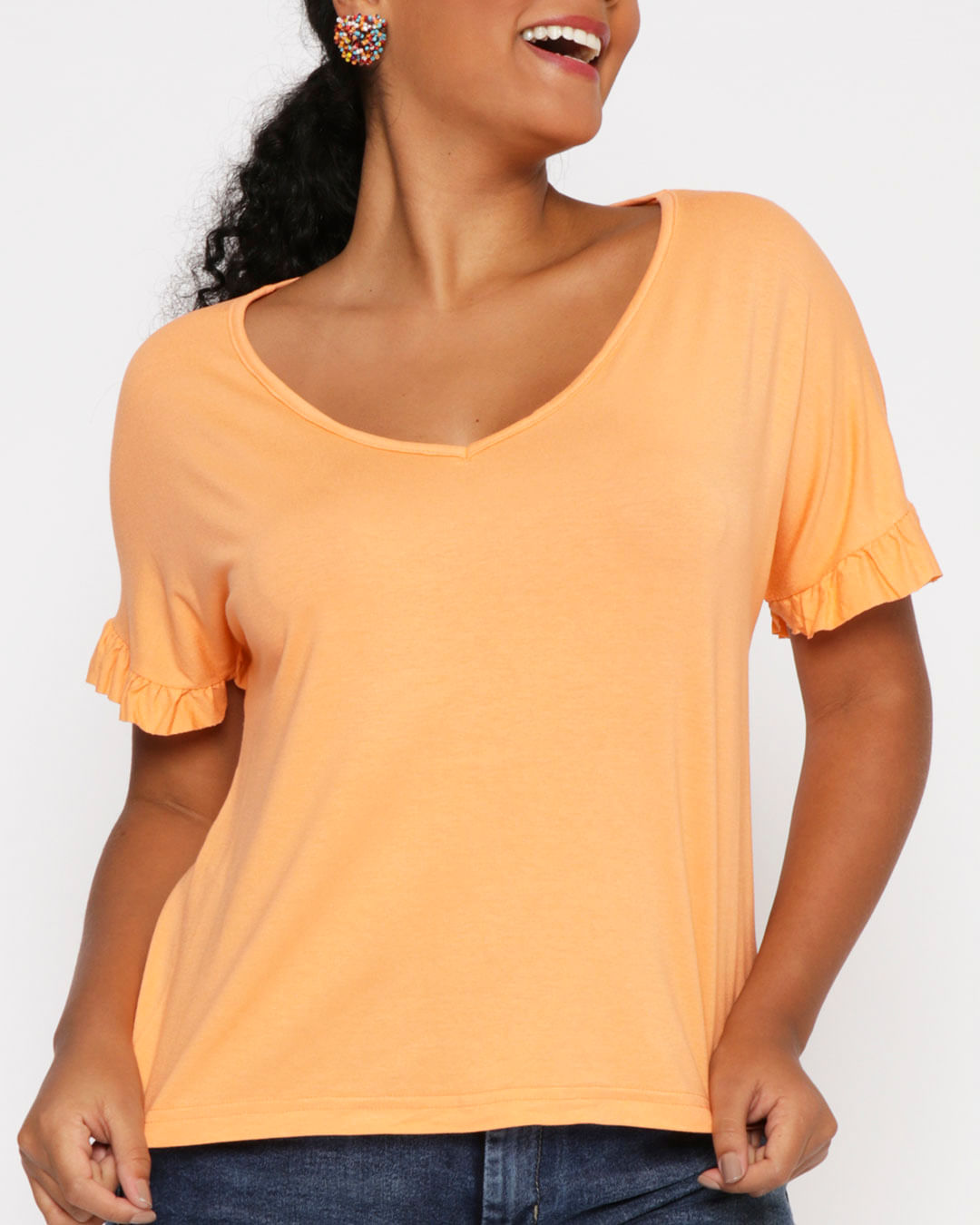 Blusa-33315-Ampla-Babados-Manga---Laranja-Outros