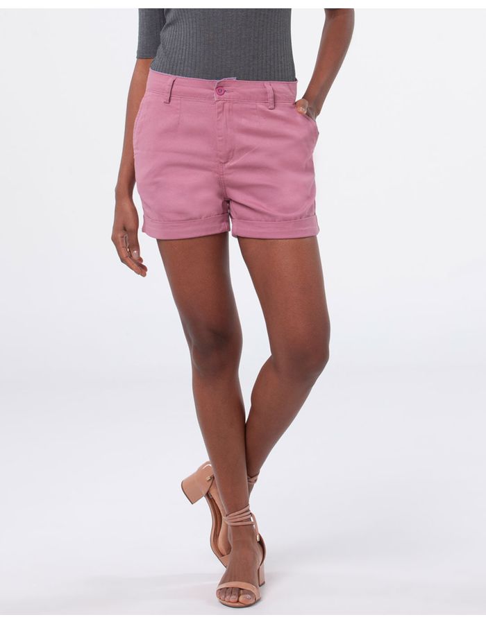 Short-Feminino-Sarja-Basico-Barra-Dobrada-Rosa