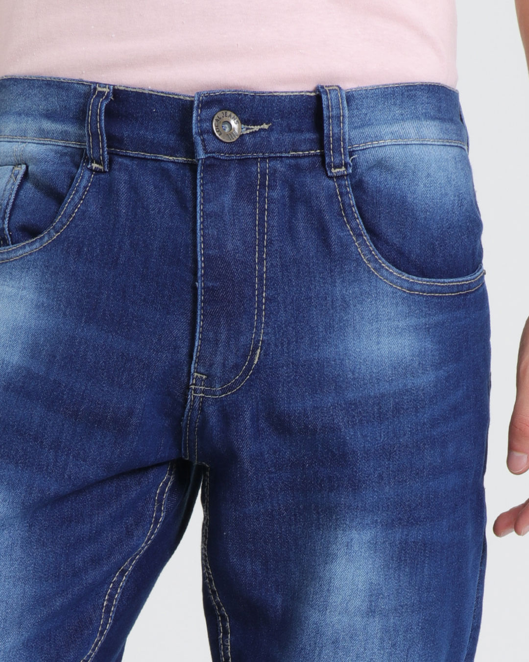 Calca-Jeans-Masculina-Reta-Elastano-Azul-Medio