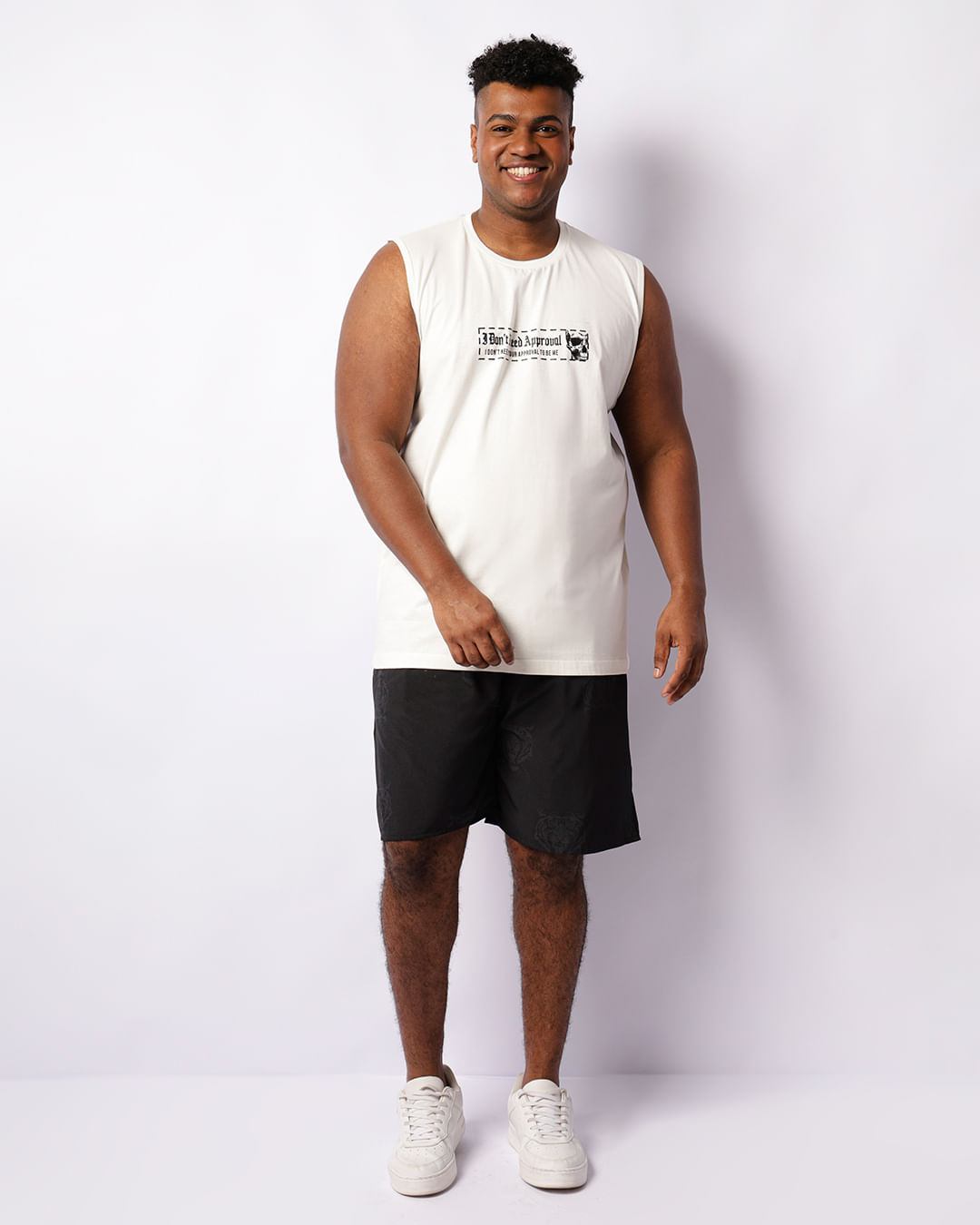 Bermuda Plus Size Masculina Reta Estampa Tigre Preta