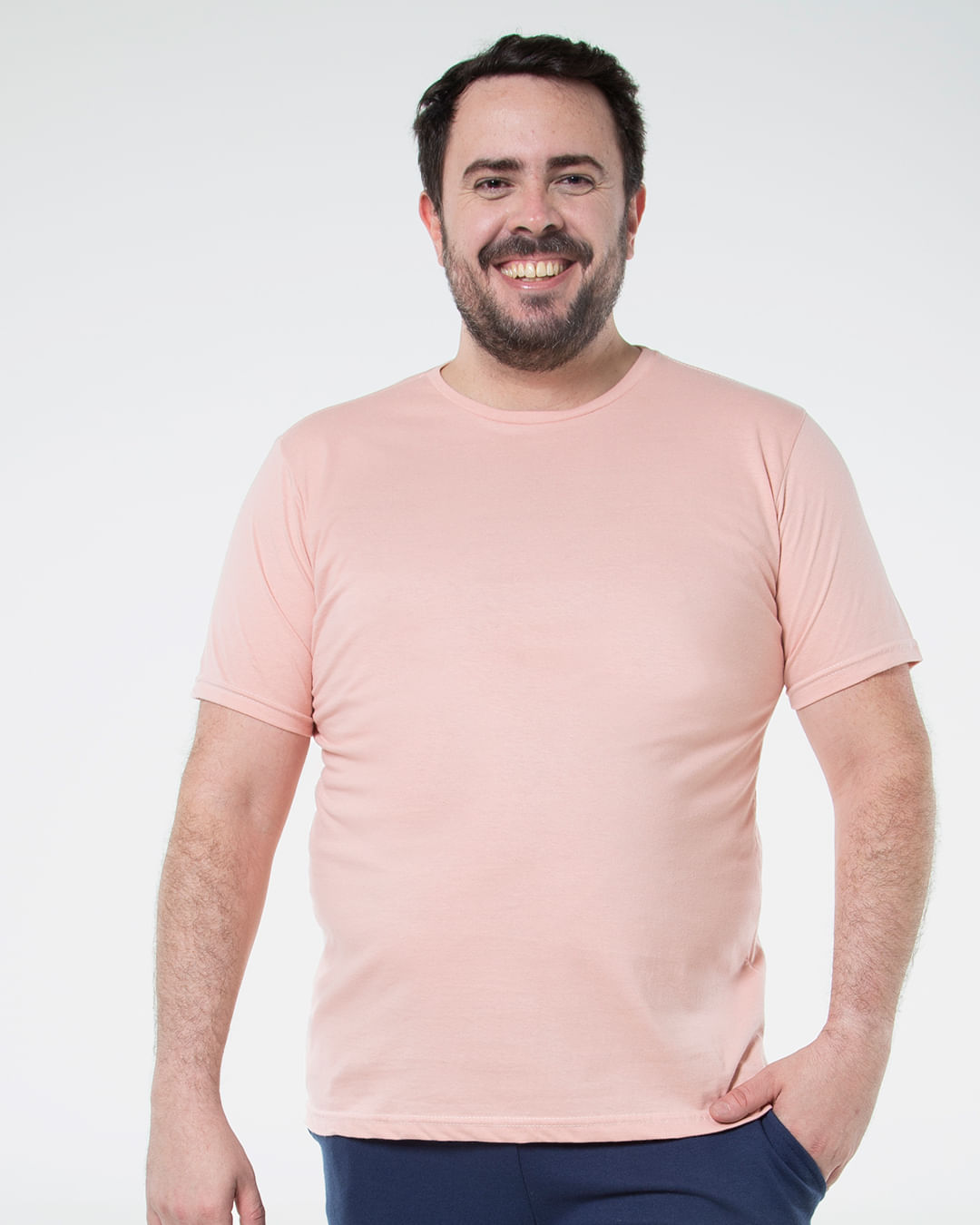 Camiseta-Masculina-Plus-Size-Basica-Rosa-Claro