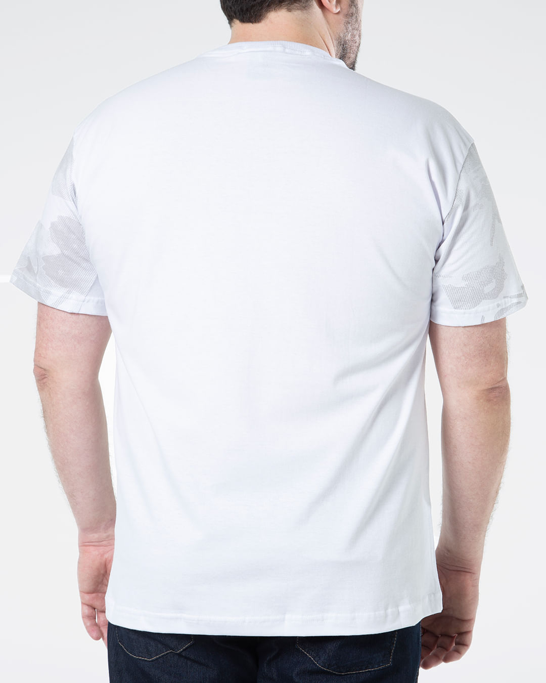 Camiseta-Masculina-Plus-Size-Estampa-Camuflada-Fatal-Branca