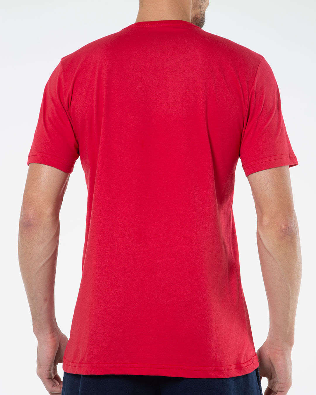 Camiseta-Masculina-Meia-Malha-Estampada-Vermelha