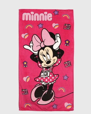 Toalha-Bh-Veludo-70x130-Minnie-Photo---Rosa-Medio