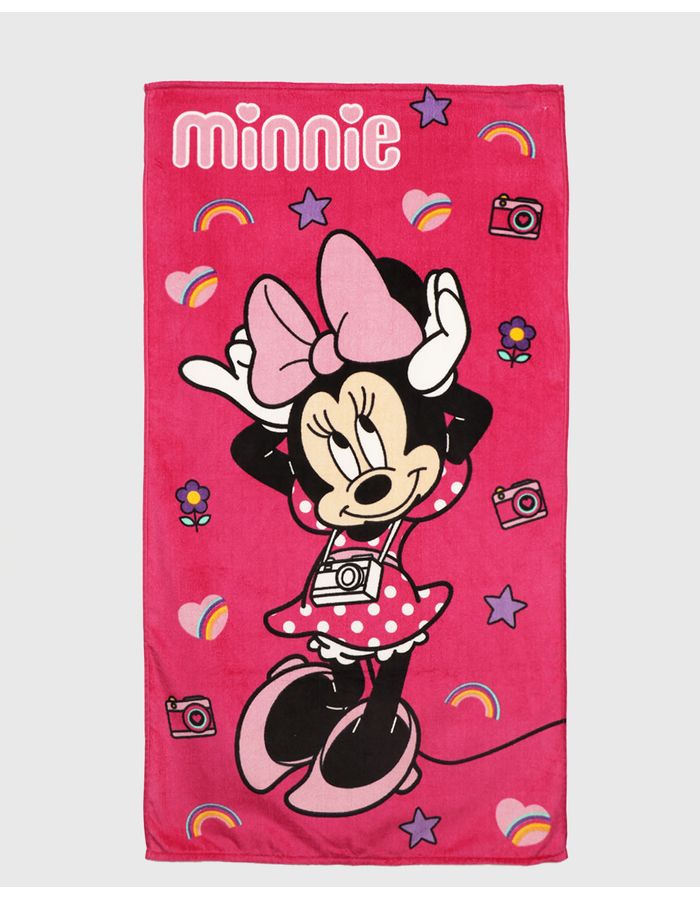 Toalha-Bh-Veludo-70x130-Minnie-Photo---Rosa-Medio