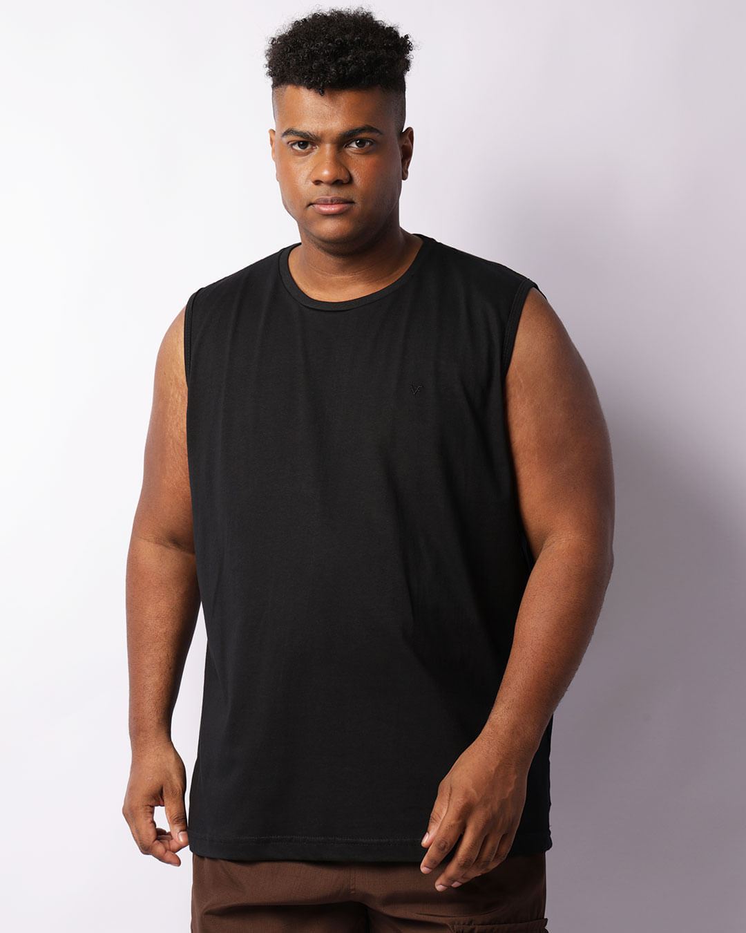 Regata Plus Size Masculina Básica Preta