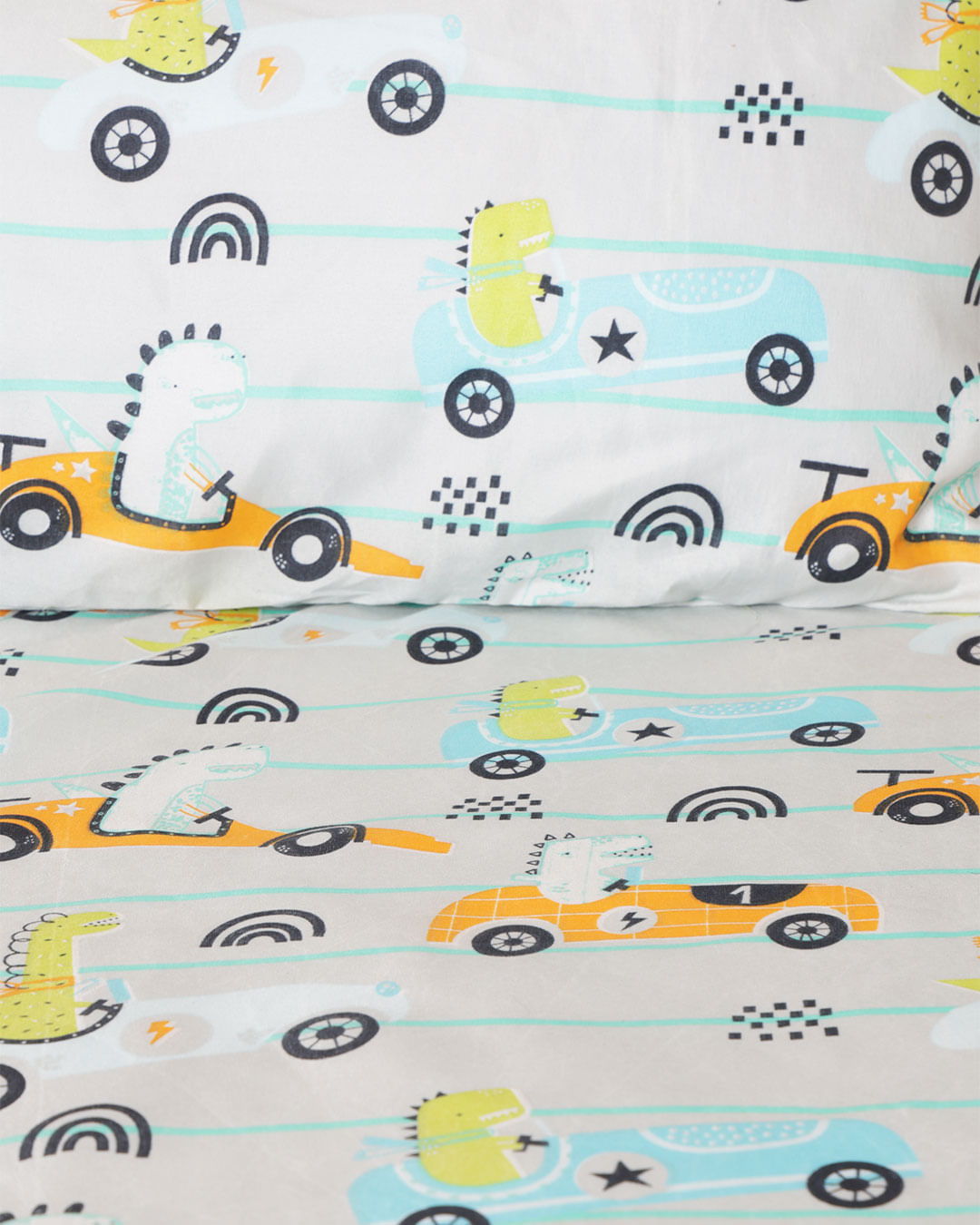 Jg-Cama-St-2-Pcs-Dino-Carro---Cinza