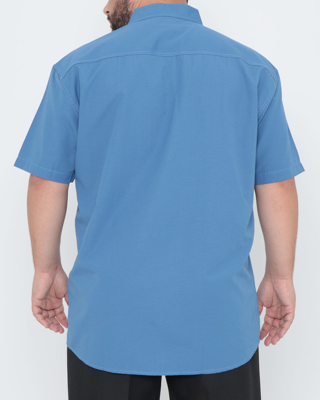 Camisa-Masculina-Plus-Size-Lisa-Azul