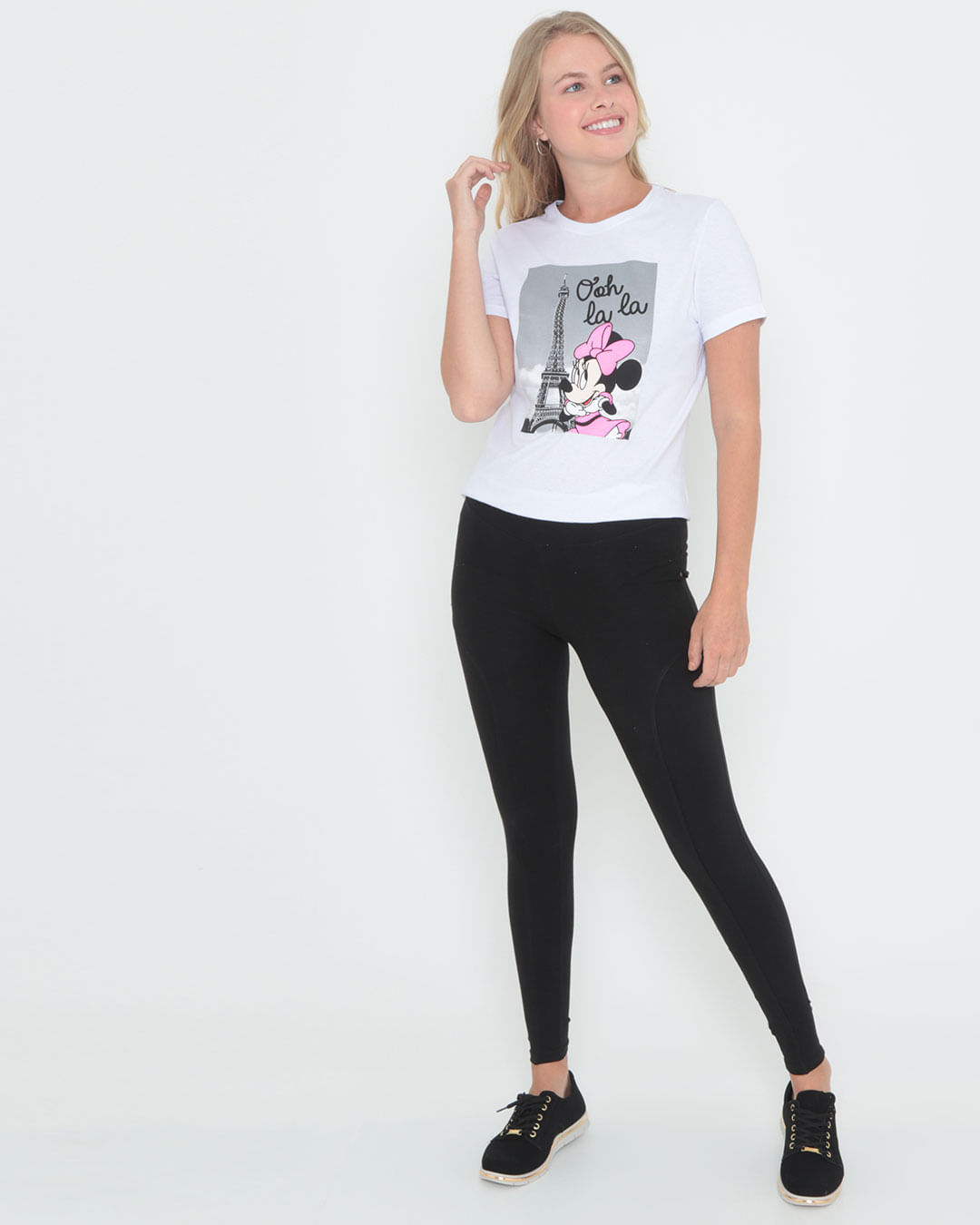 Camiseta-Feminina-Estampa-Minnie-Disney-Branca