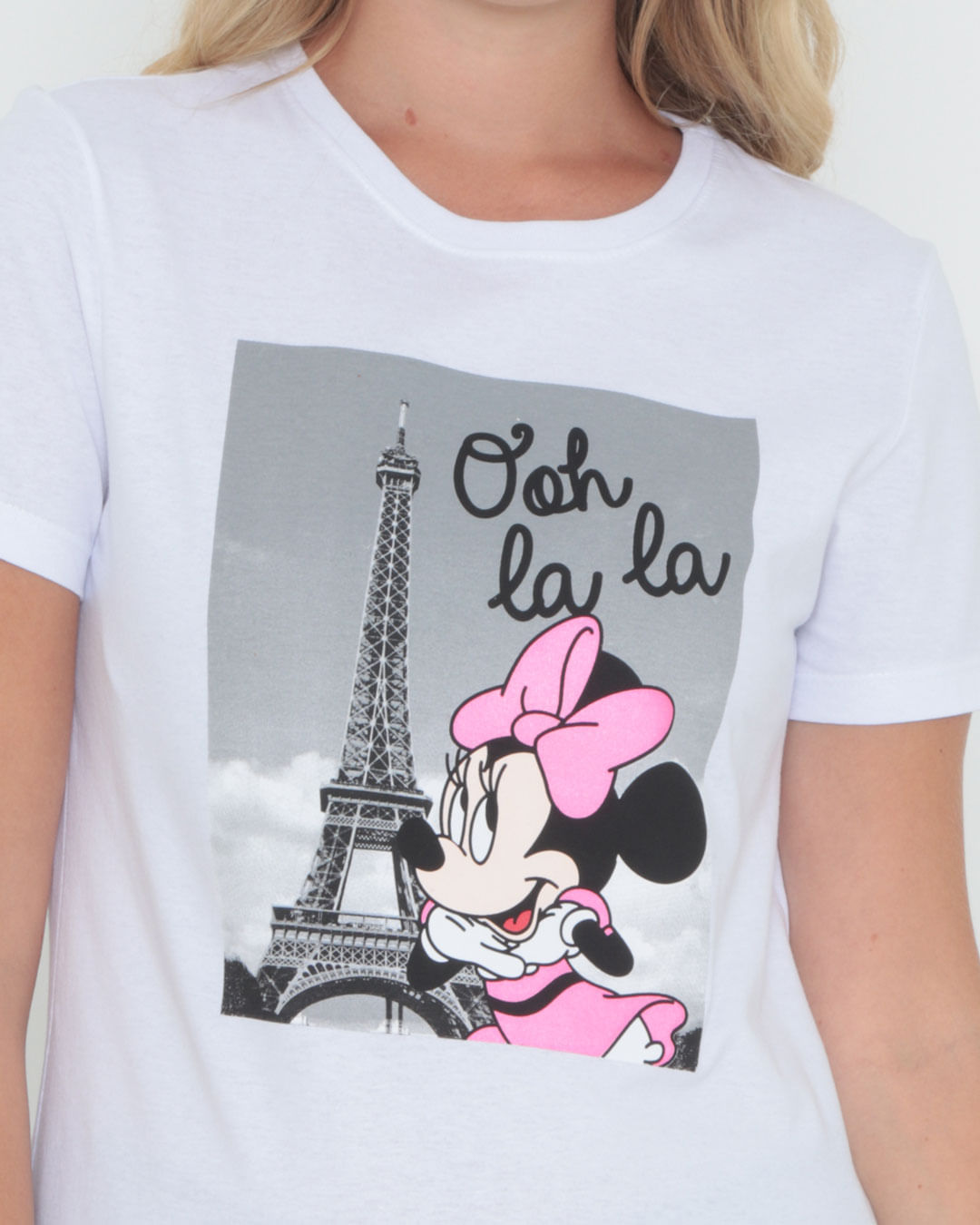 Camiseta-Feminina-Estampa-Minnie-Disney-Branca