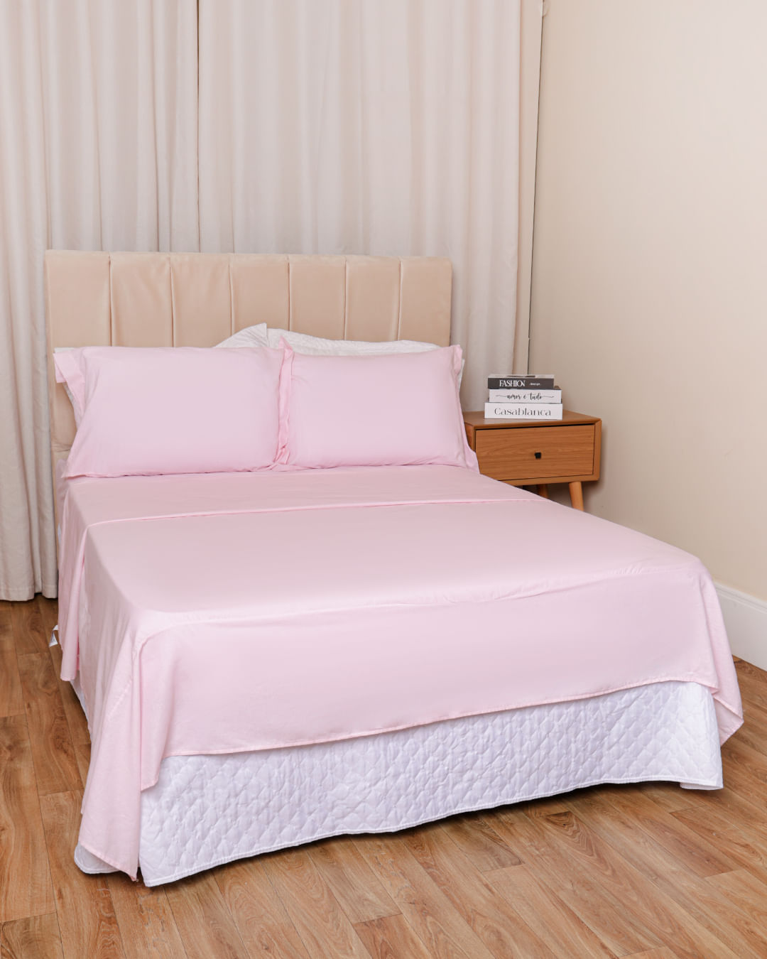 Jg-De-Cama-King-Algo-130-Fios-4pcs---Rosa-Claro