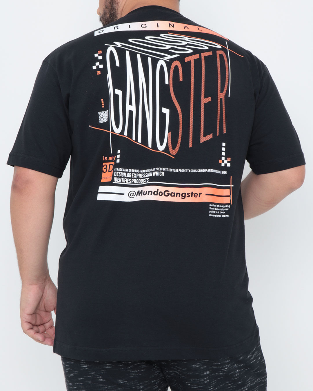 Camiseta-Plus-Size-Gangster-Estampa-Preta