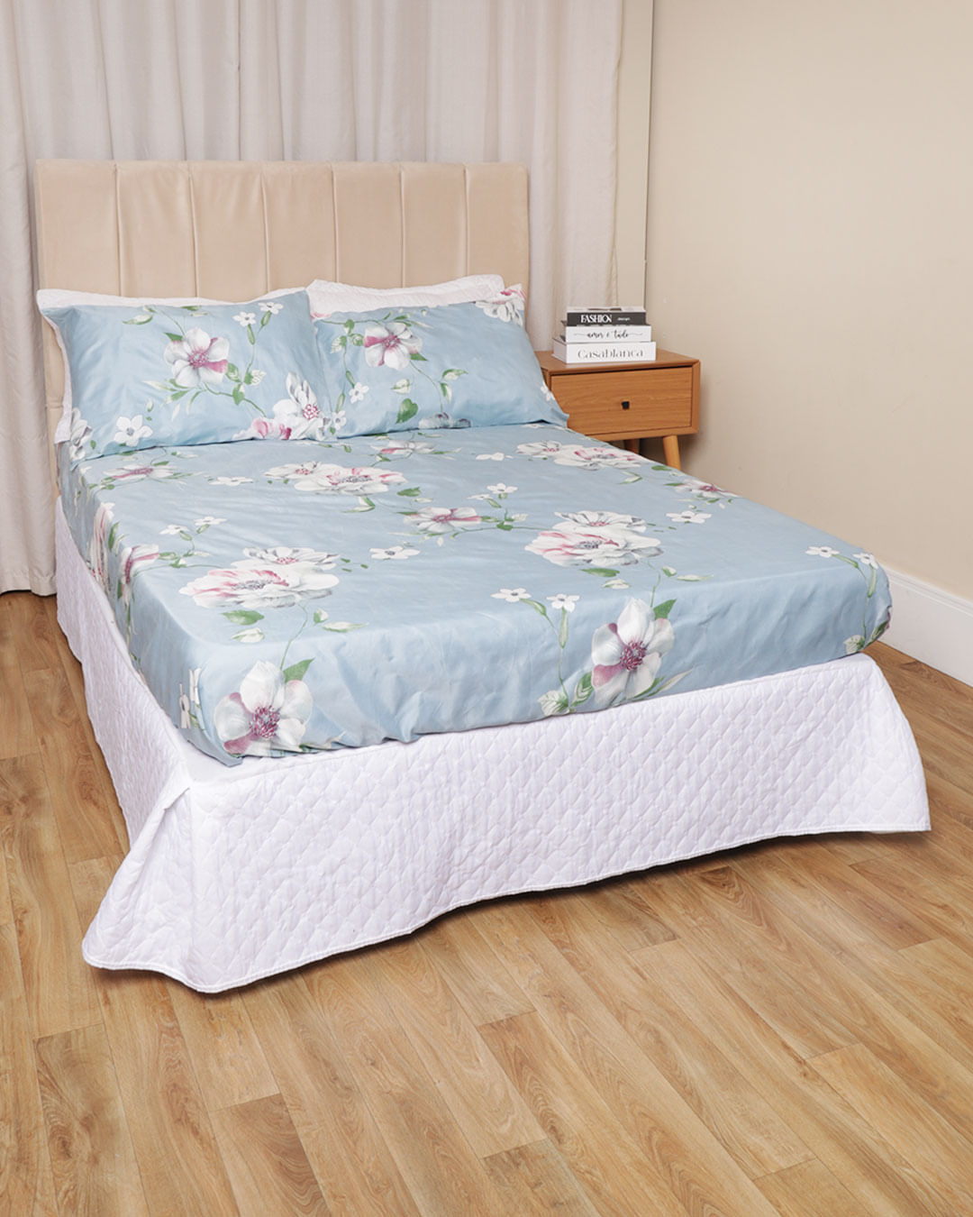 Jg-De-Cama-Casal-3-Pcs-Moderno-Ver-25---Azul-Floral