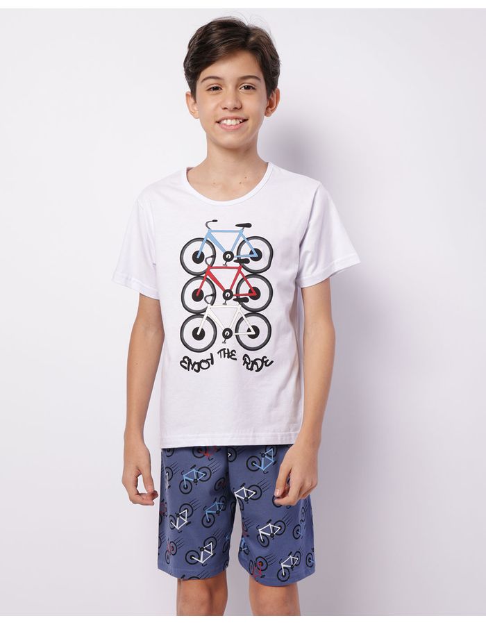 Pijama-Juvo-1016-Bicicletas-Ref-8596t---Branco