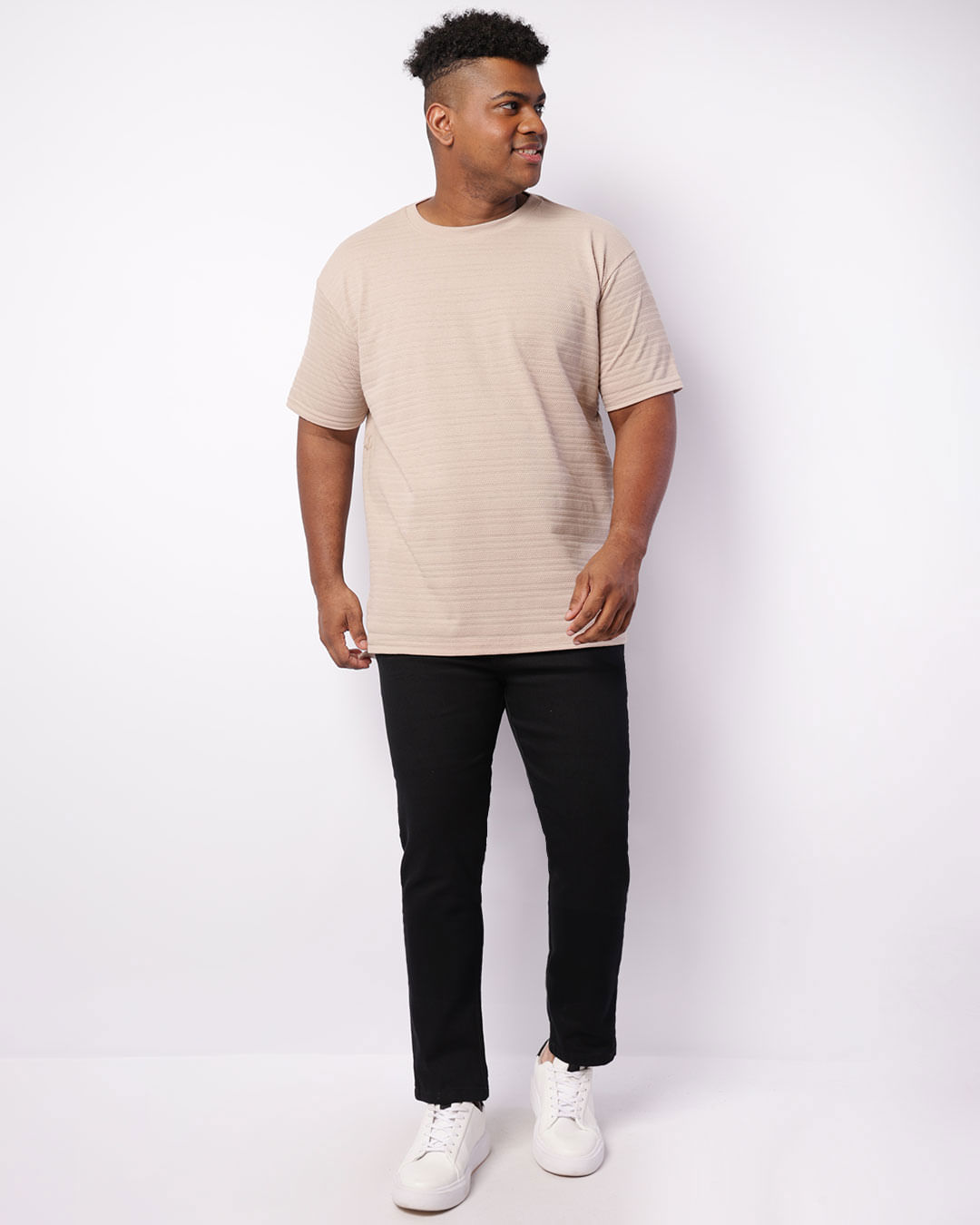 Calça Plus Size Masculina Sarja Reta Preta