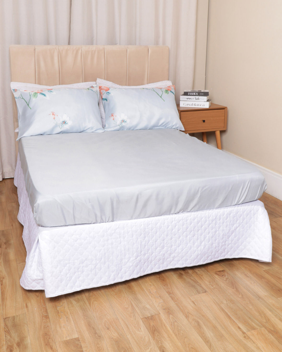 Jg-Cama-Casal-3-Pcs-Romantico-Ver-25---Cinza-Claro